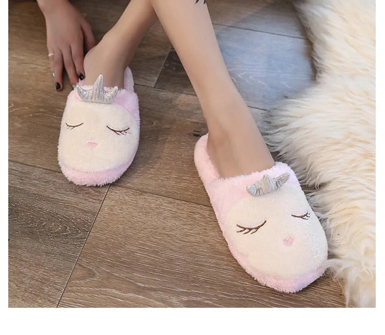 Lovely Women Home Slippers Warm Winter Cute Indoor House Slip On Flip Flops