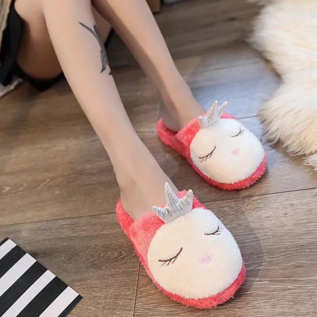 Lovely Women Home Slippers Warm Winter Cute Indoor House Slip On Flip Flops