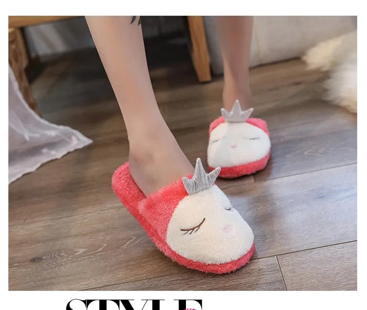 Lovely Women Home Slippers Warm Winter Cute Indoor House Slip On Flip Flops