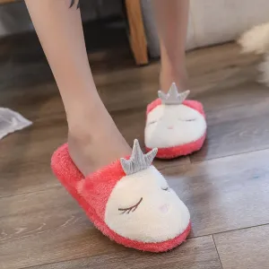 Lovely Women Home Slippers Warm Winter Cute Indoor House Slip On Flip Flops