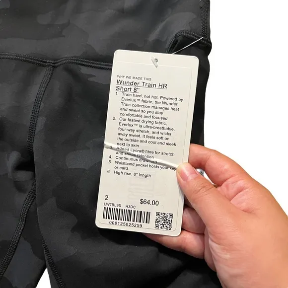 Lululemon Wunder Train High Rise Camo Shorts 8&quot; Size 2 New
