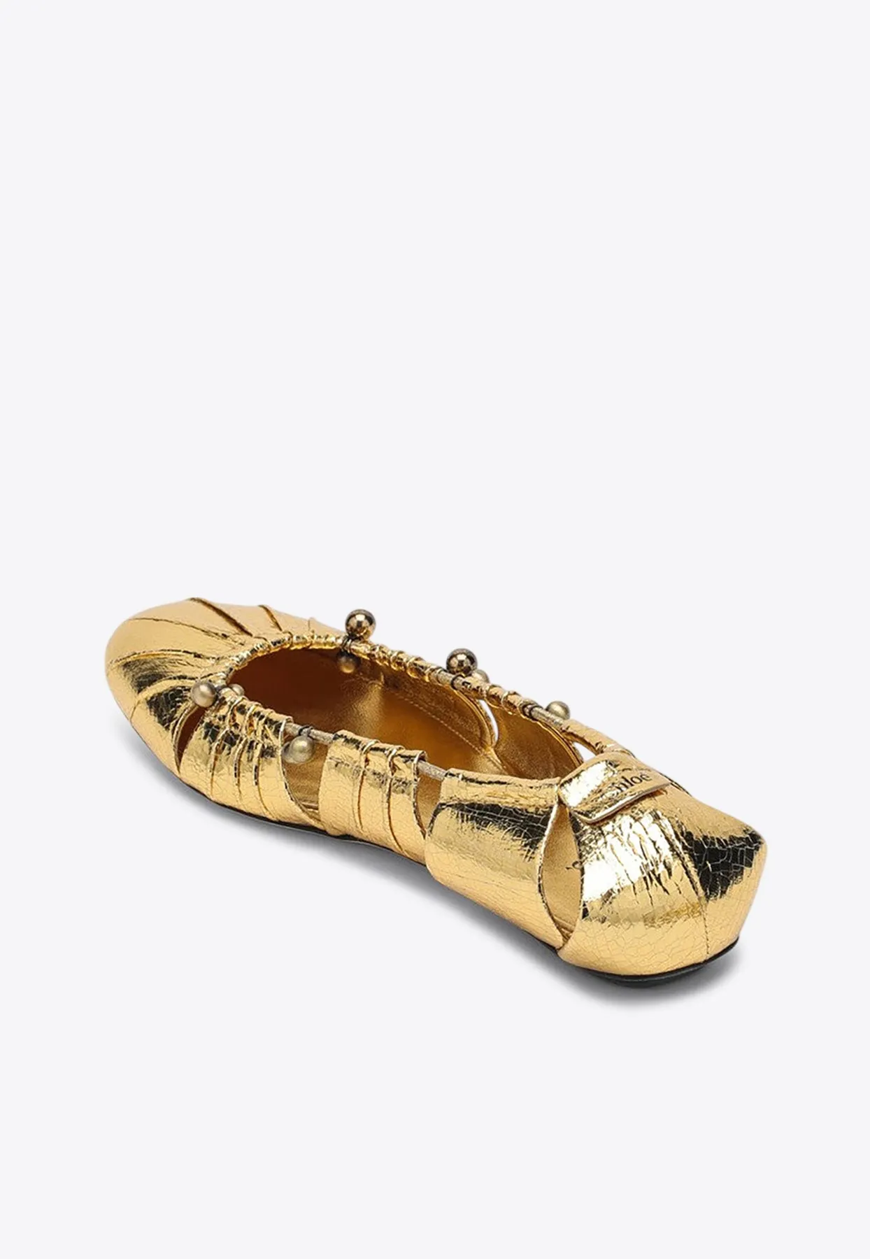 Luna Cut-Out Metallic Ballet Flats