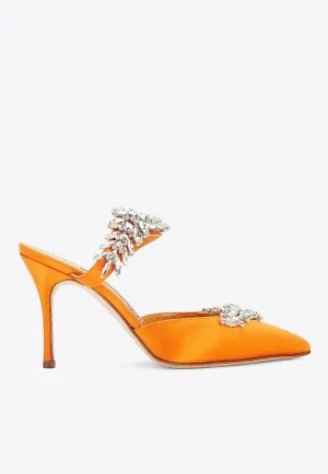 Lurum 90 Leather Crystal-Embellished Mules