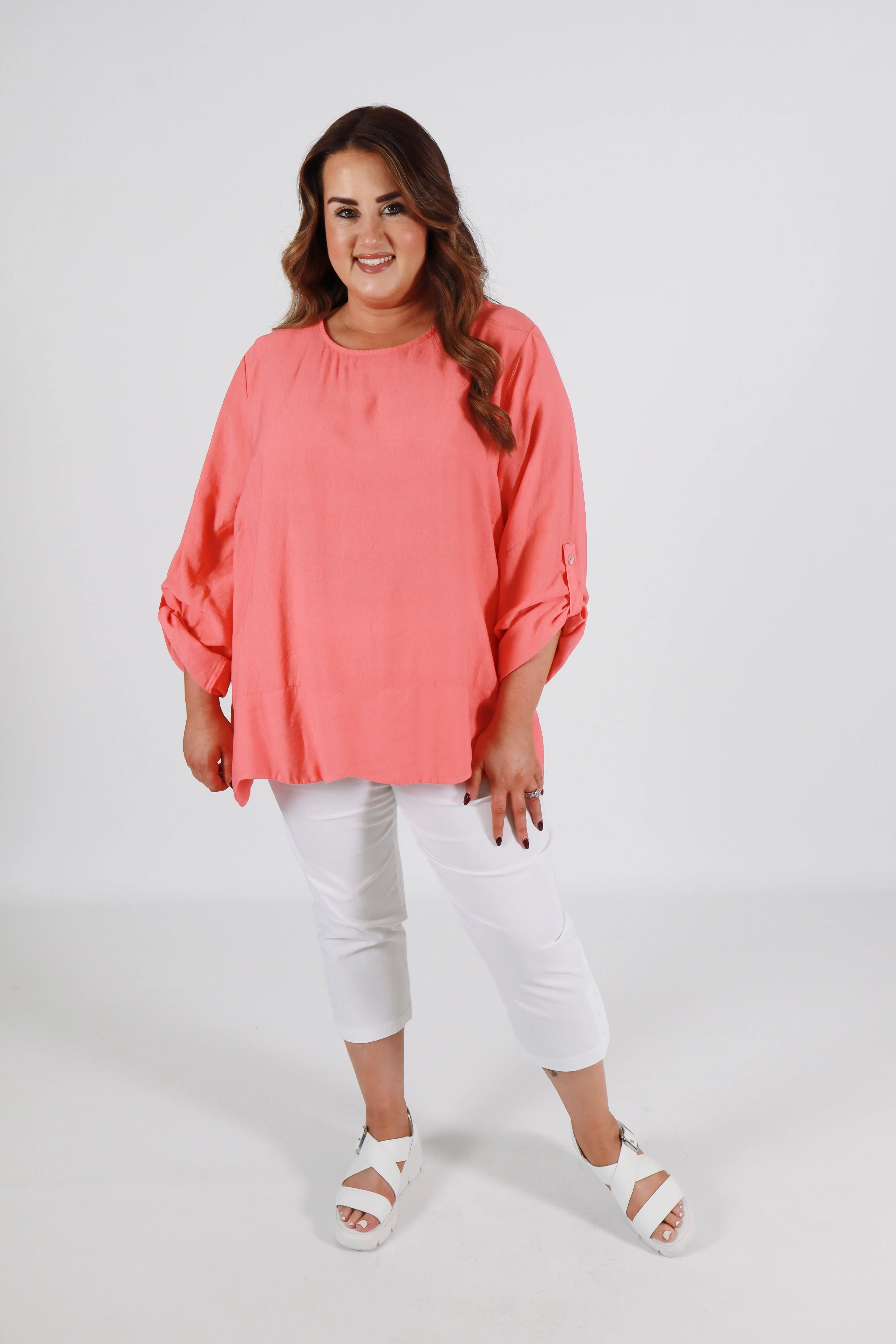 Megan Blouse in Coral