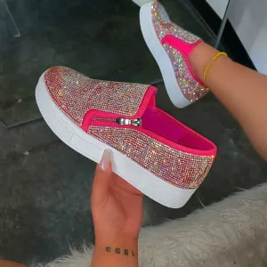 Melissa – Large Size Rhinestone Casual Flats