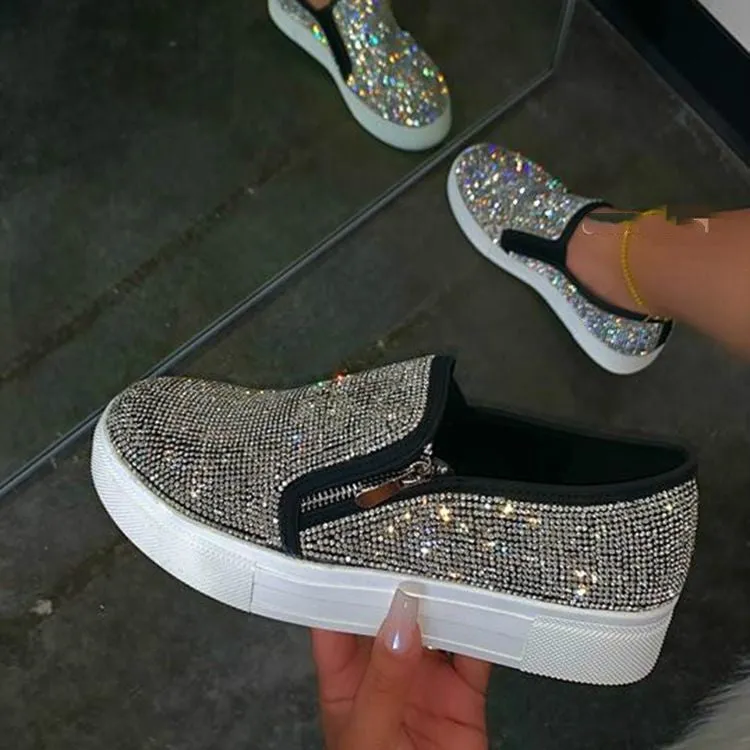 Melissa – Large Size Rhinestone Casual Flats