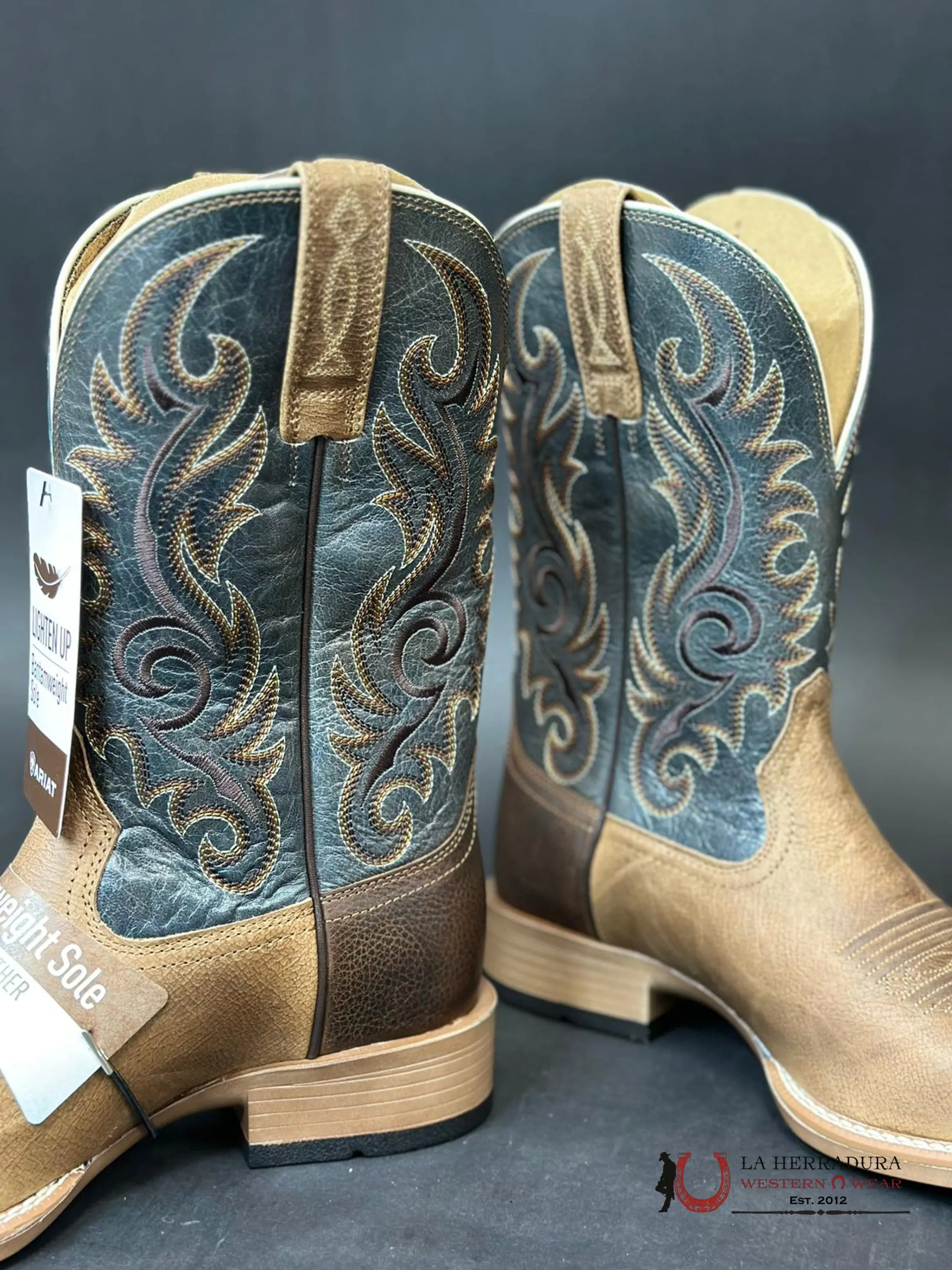 MENS ARIAT LASCO ULTRA LIGHT TAN & SMOKEY BLUE- 6830