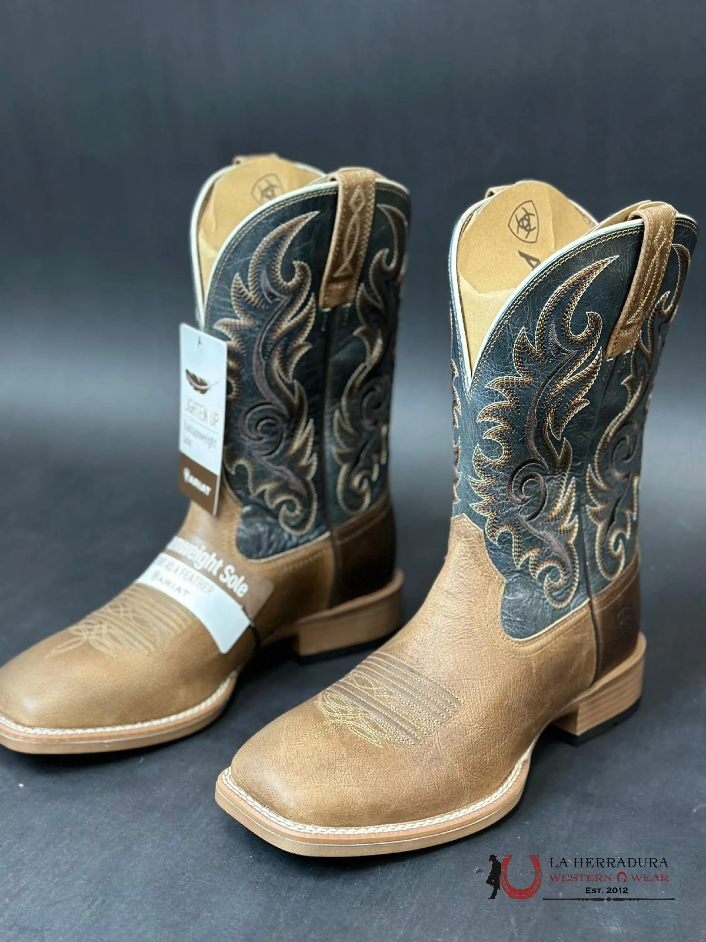 MENS ARIAT LASCO ULTRA LIGHT TAN & SMOKEY BLUE- 6830
