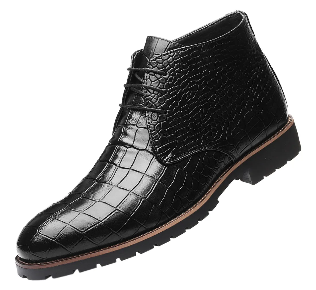 Men's Embossed Casual Boots