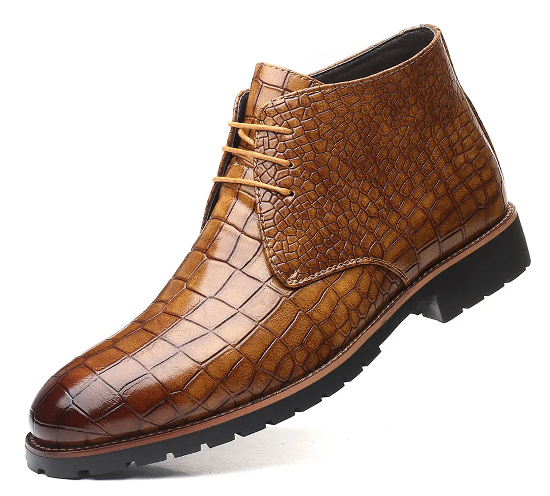 Men's Embossed Casual Boots