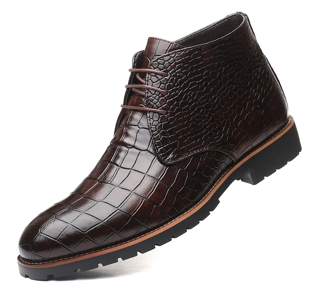 Men's Embossed Casual Boots