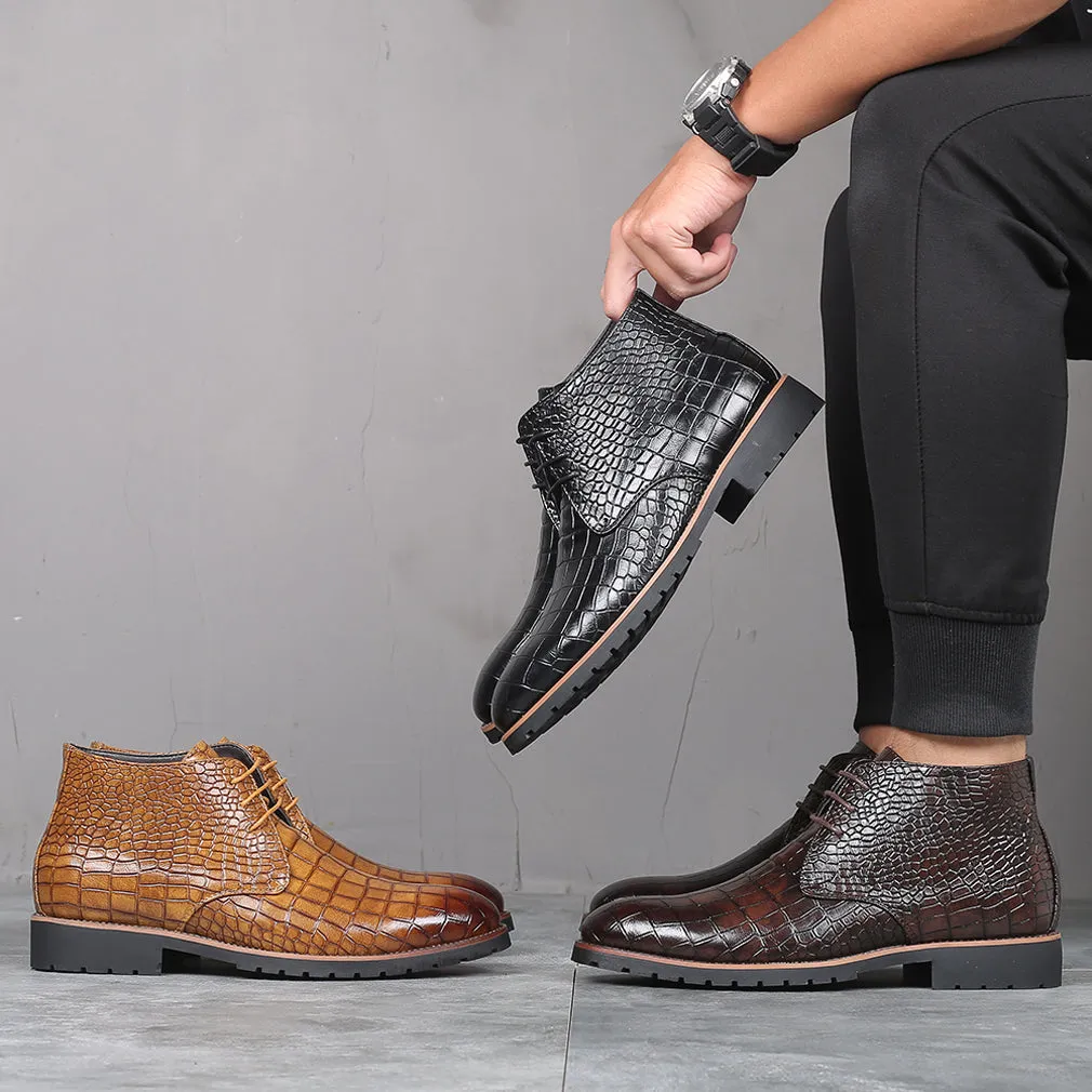 Men's Embossed Casual Boots