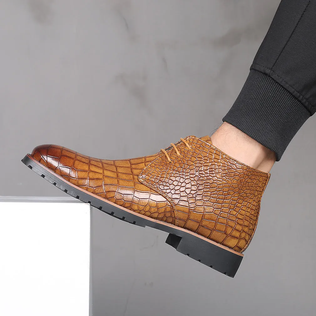 Men's Embossed Casual Boots
