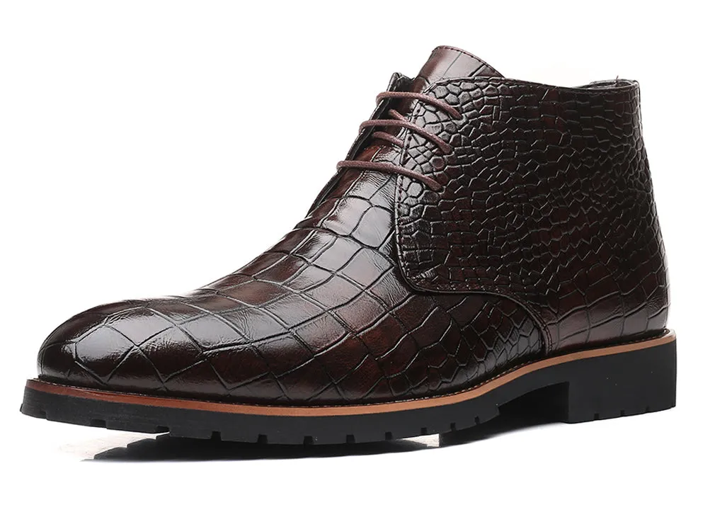 Men's Embossed Casual Boots