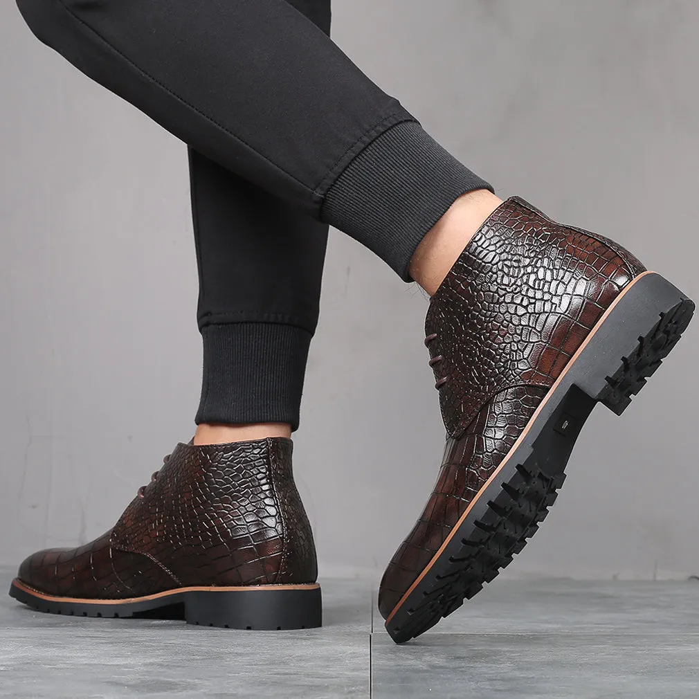 Men's Embossed Casual Boots