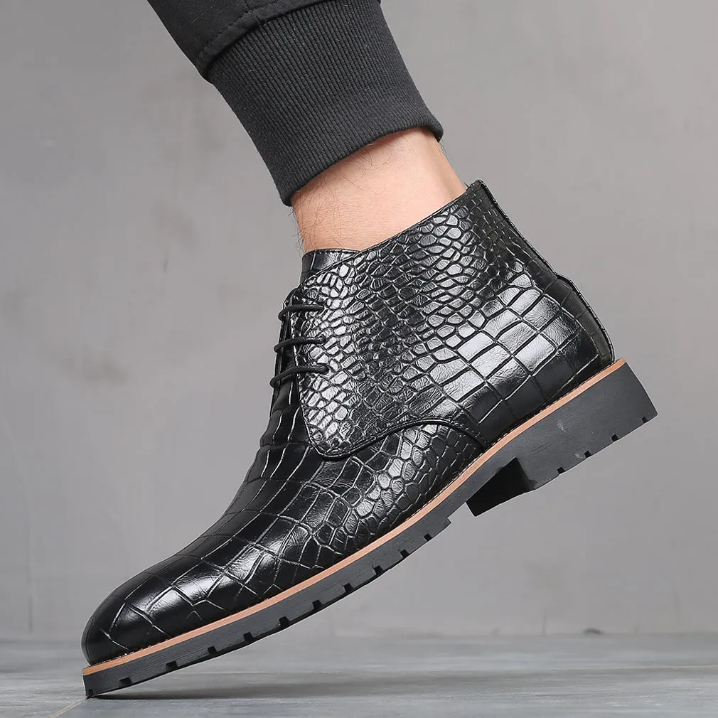 Men's Embossed Casual Boots
