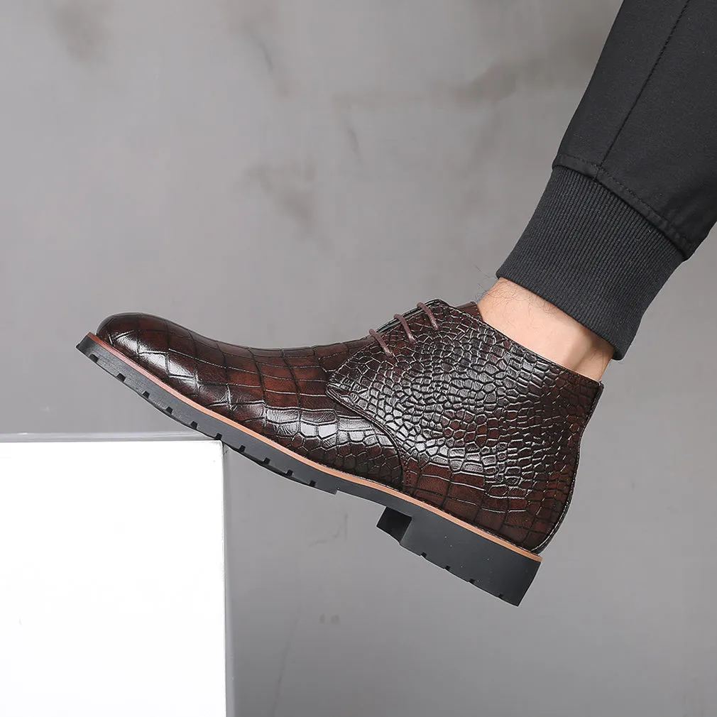 Men's Embossed Casual Boots