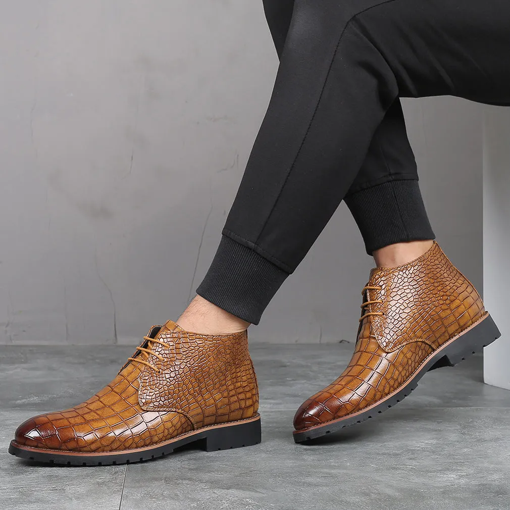 Men's Embossed Casual Boots