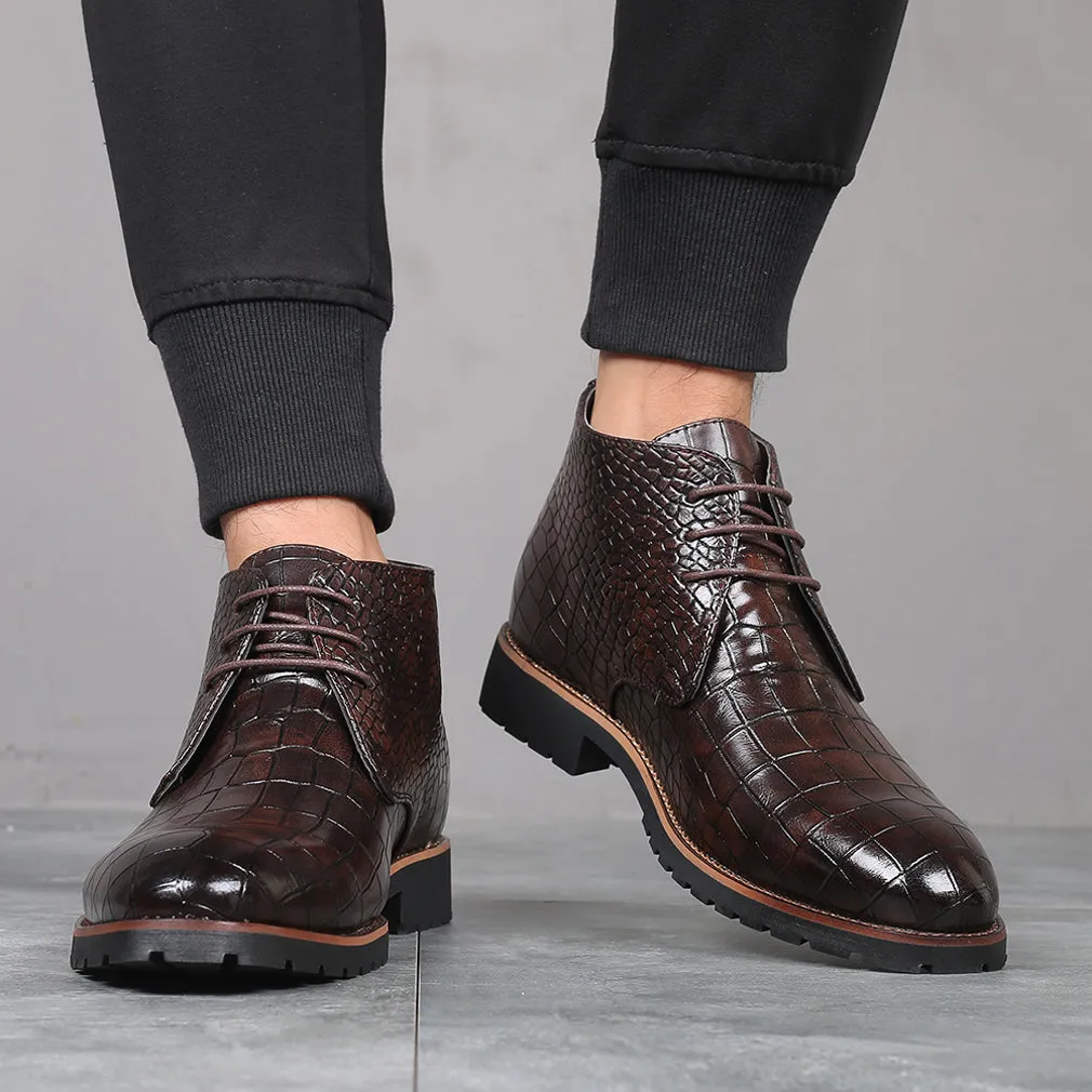Men's Embossed Casual Boots