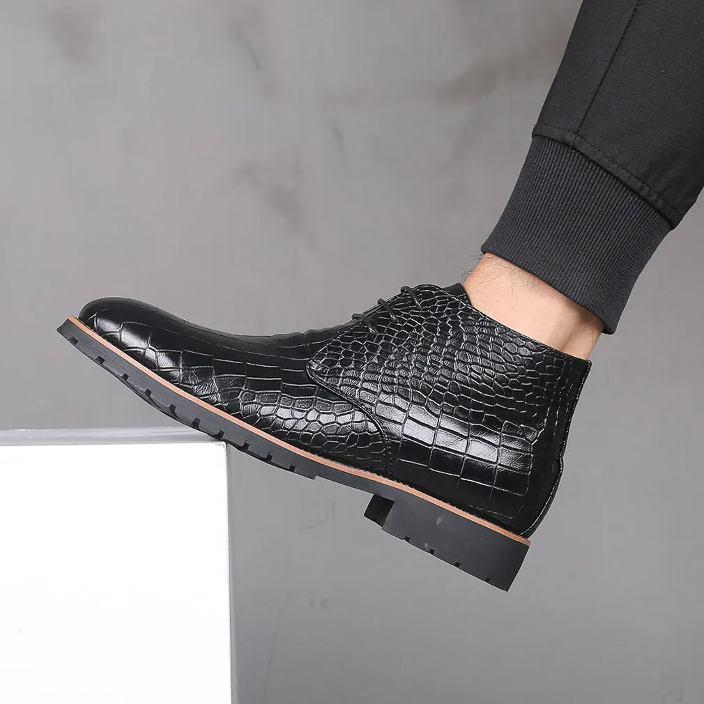 Men's Embossed Casual Boots