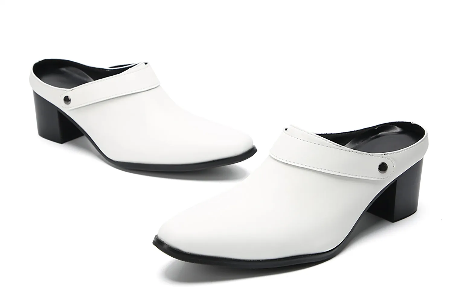 Men's High Heels Slippers Mules