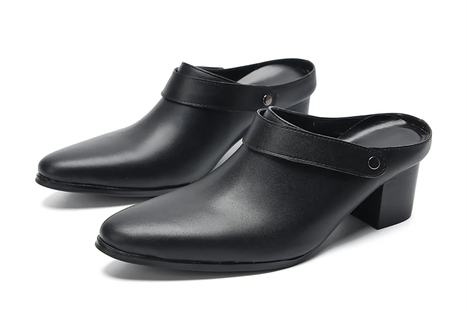 Men's High Heels Slippers Mules