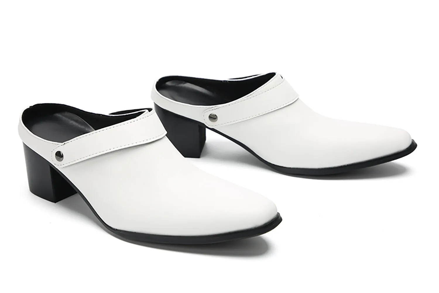 Men's High Heels Slippers Mules