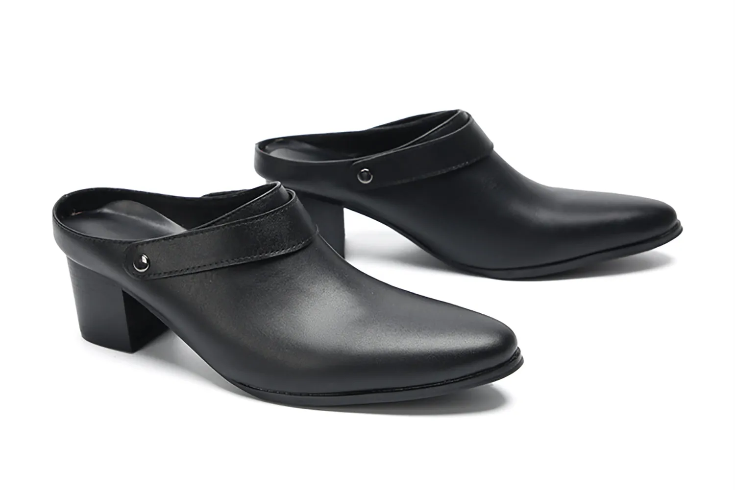 Men's High Heels Slippers Mules