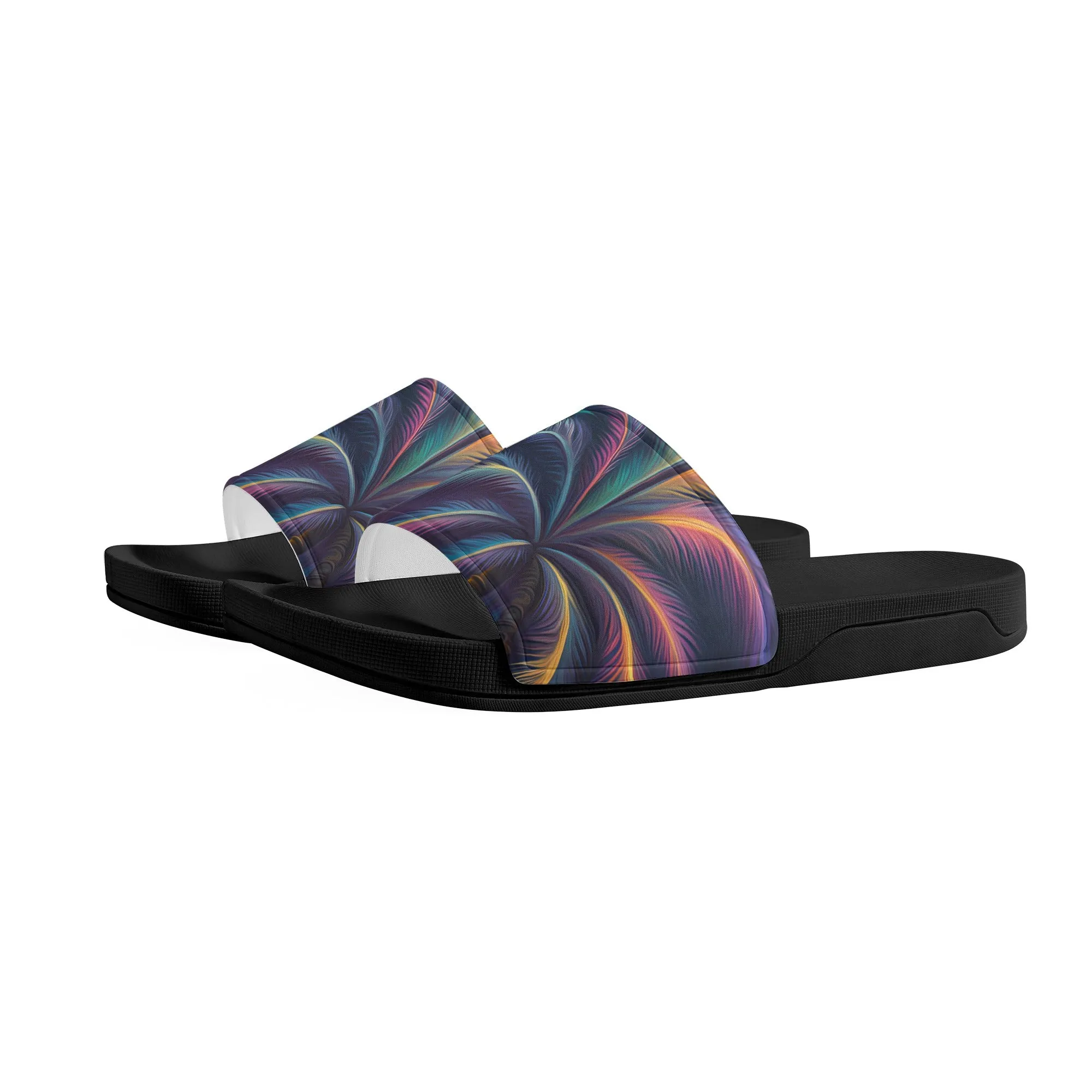 Men's Multicolored Palm Trees Artwork Slide Sandals