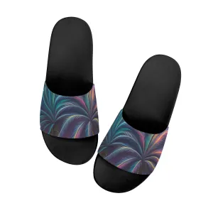 Men's Multicolored Palm Trees Artwork Slide Sandals