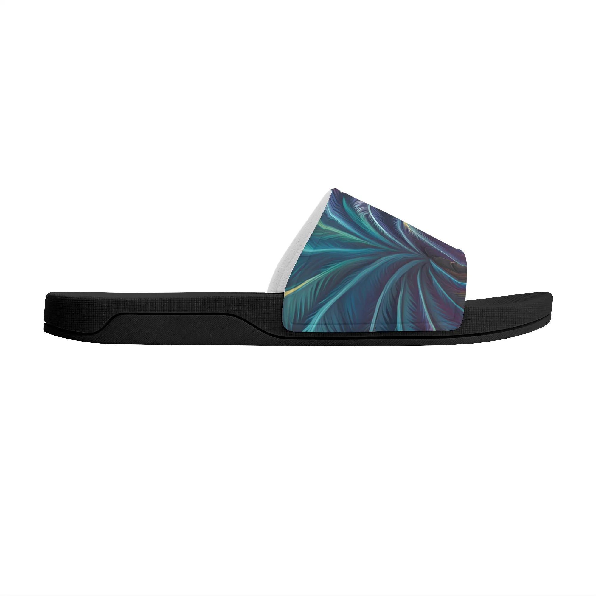 Men's Multicolored Palm Trees Artwork Slide Sandals