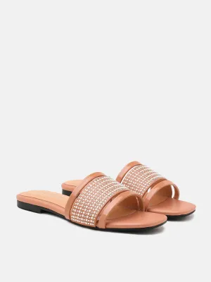 Metallic Strap Flats