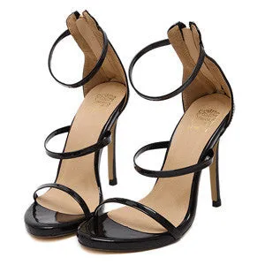 Metallic Strappy Sandals Silver Gold Platform Gladiator Sandals Women High Heels Shoes Summer style