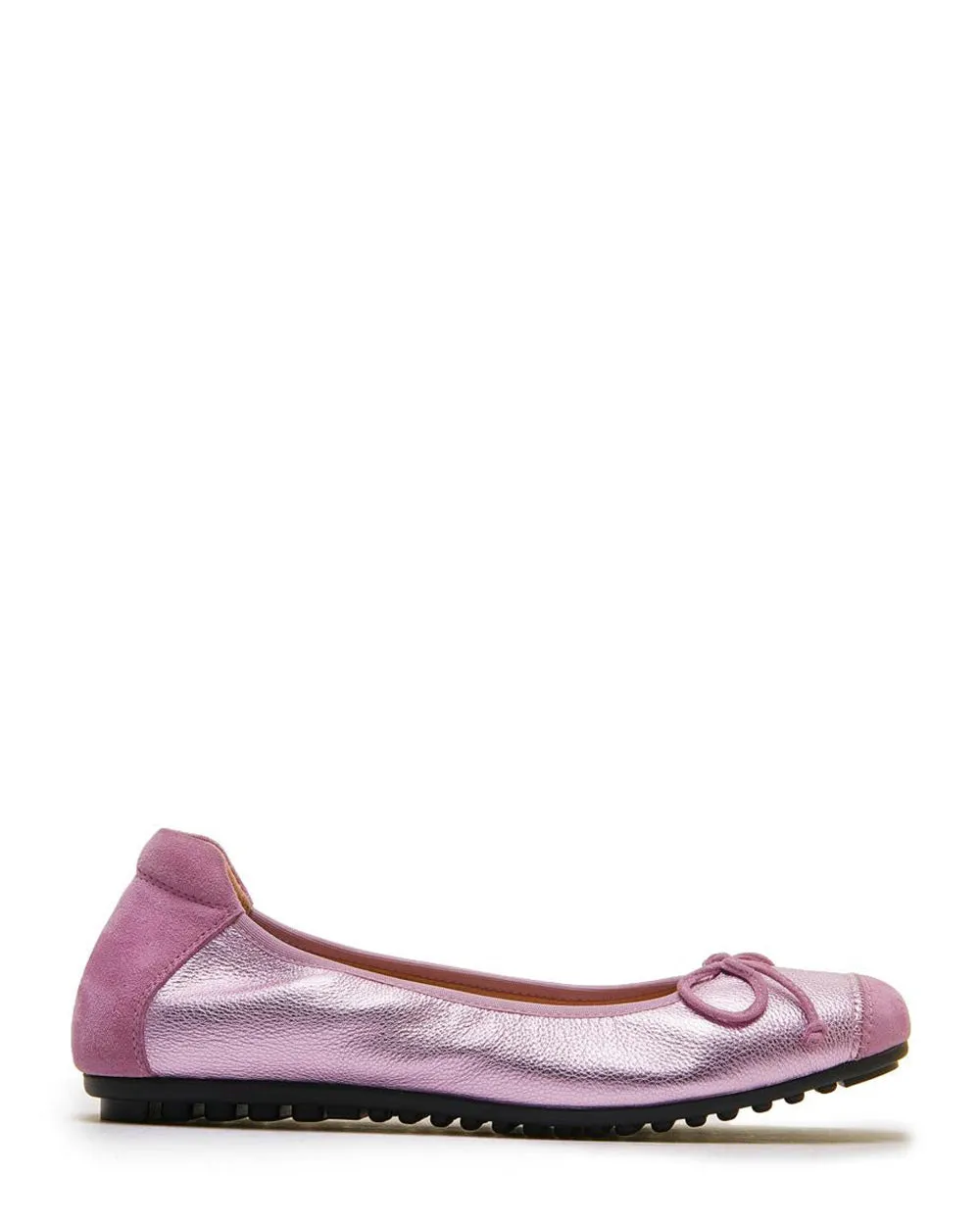 Minx Lyric Sweet Pink Metallic Combo Leather Ballet