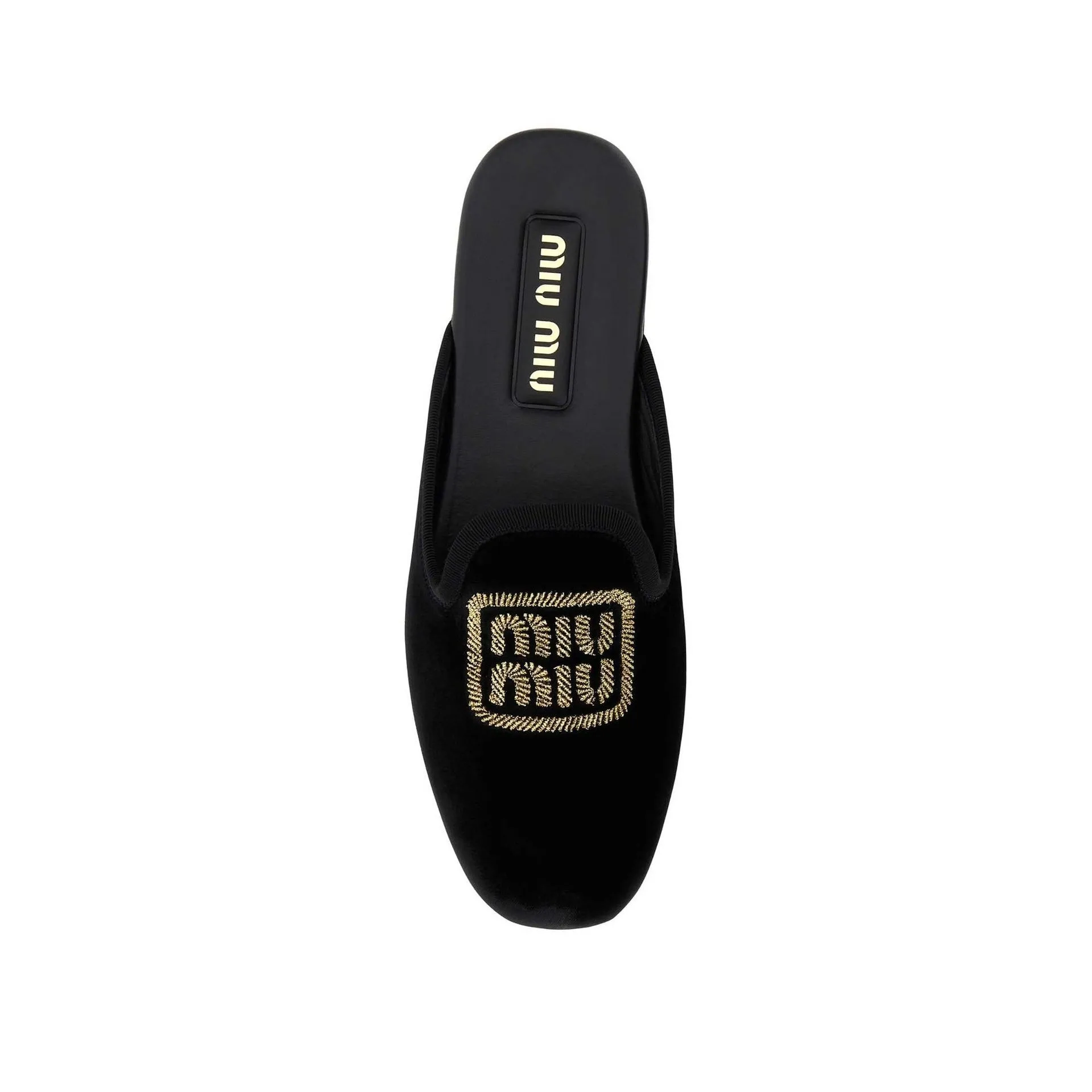 MIU MIU Logo Embroidered Slip-On Flats for Women