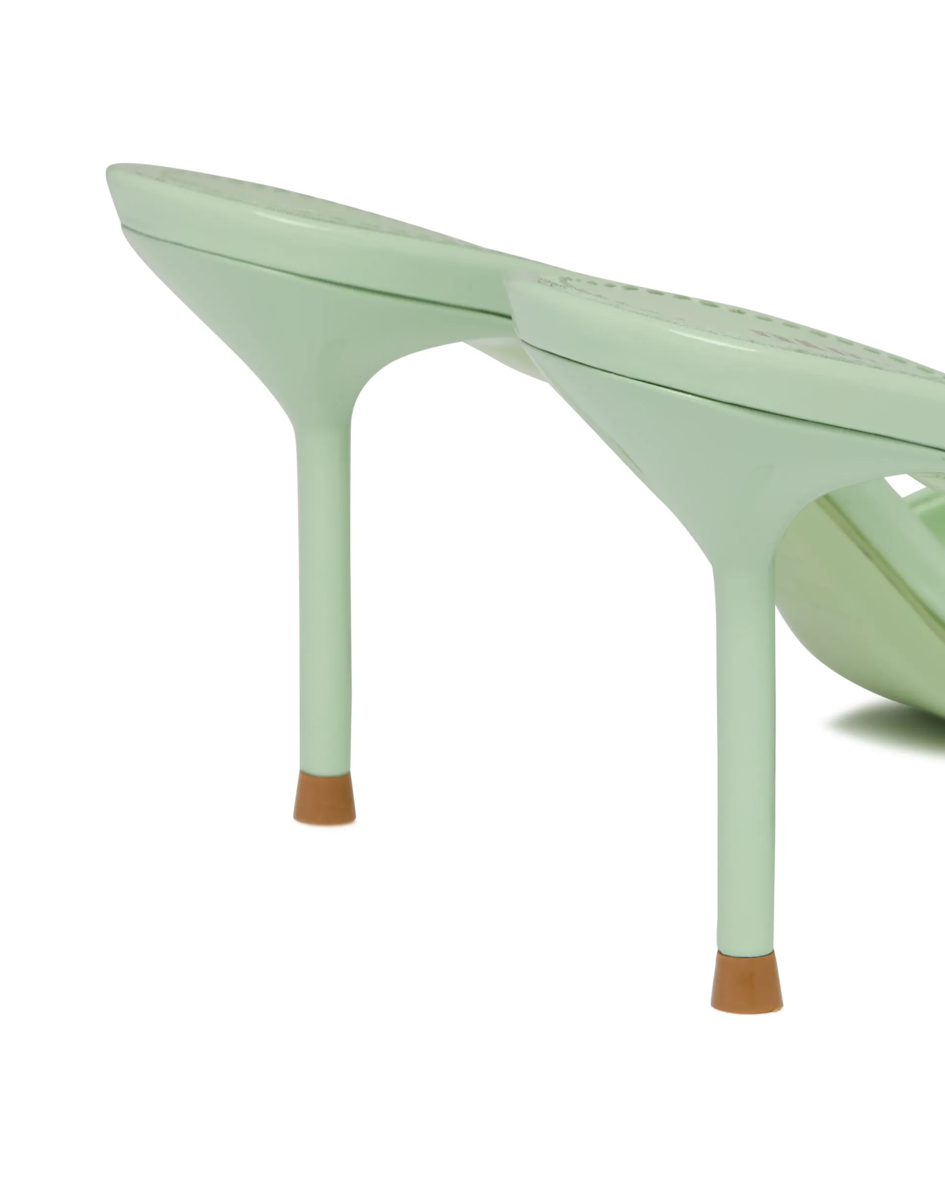 Mules Lidia 70 Open Toe Verde Acqua