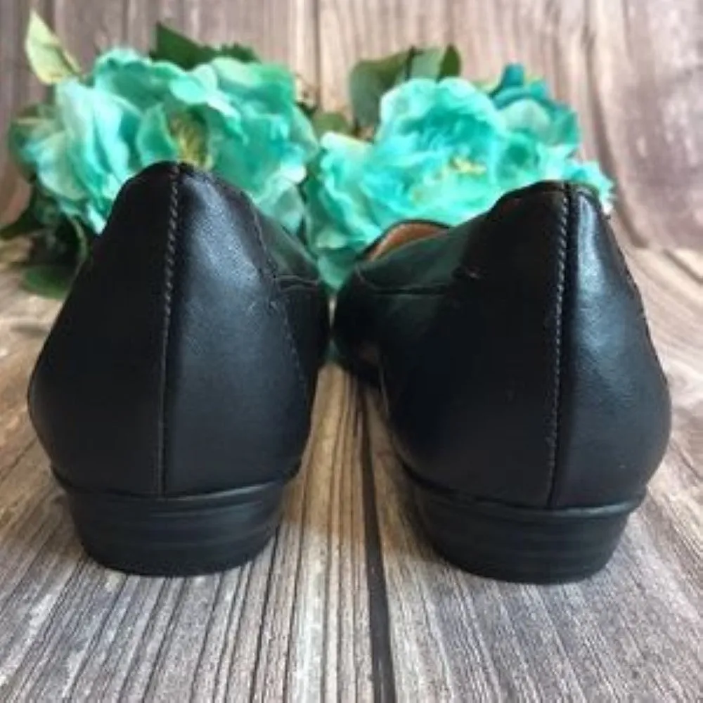 NATURALIZER Saban Black Leather Flats 6.5M