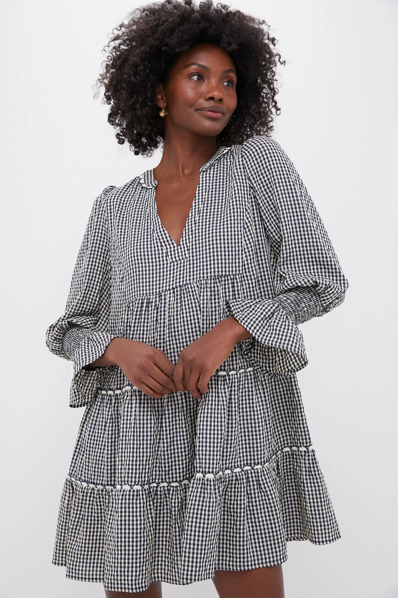 Navy Gingham Kenzo Dress