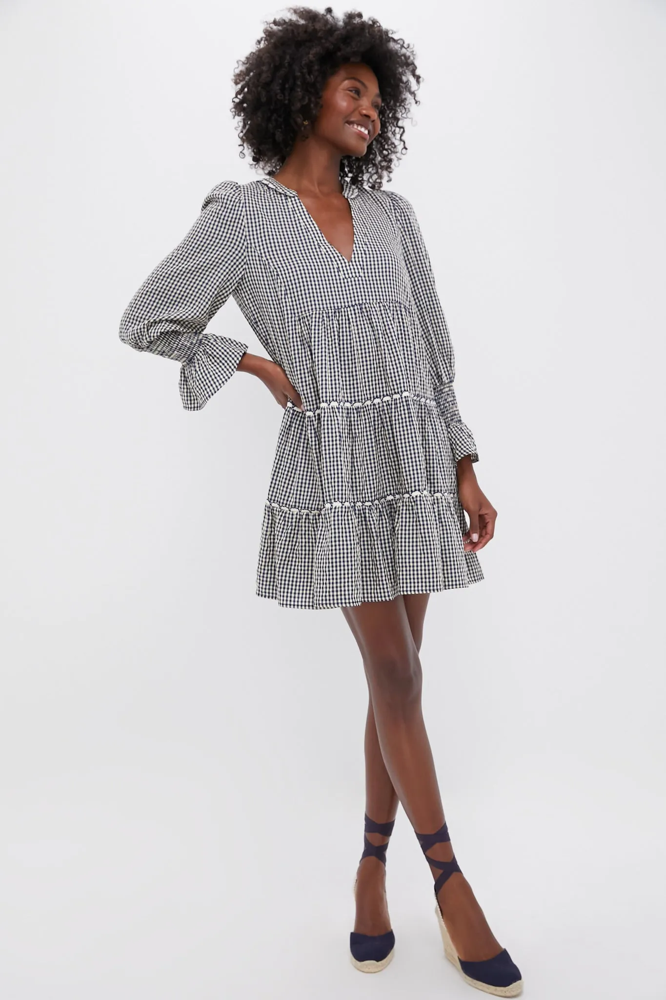 Navy Gingham Kenzo Dress