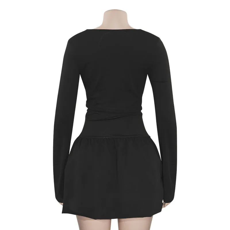 New Women's Clothing for Autumn! Solid Color Temperament Bud Skirt Strapless Long-Sleeved Slim-Fitting Dress. C-241023-5