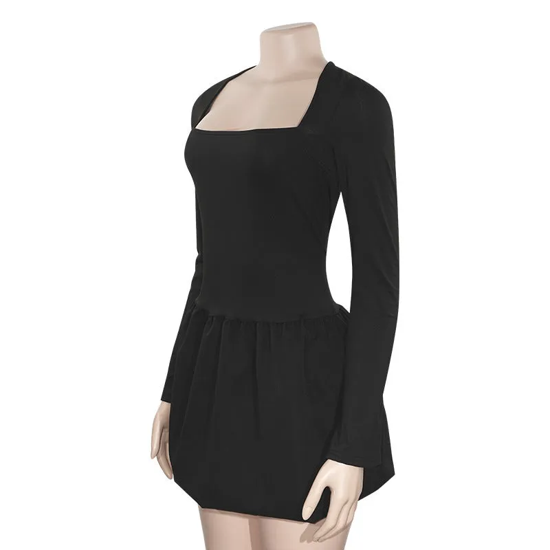 New Women's Clothing for Autumn! Solid Color Temperament Bud Skirt Strapless Long-Sleeved Slim-Fitting Dress. C-241023-5