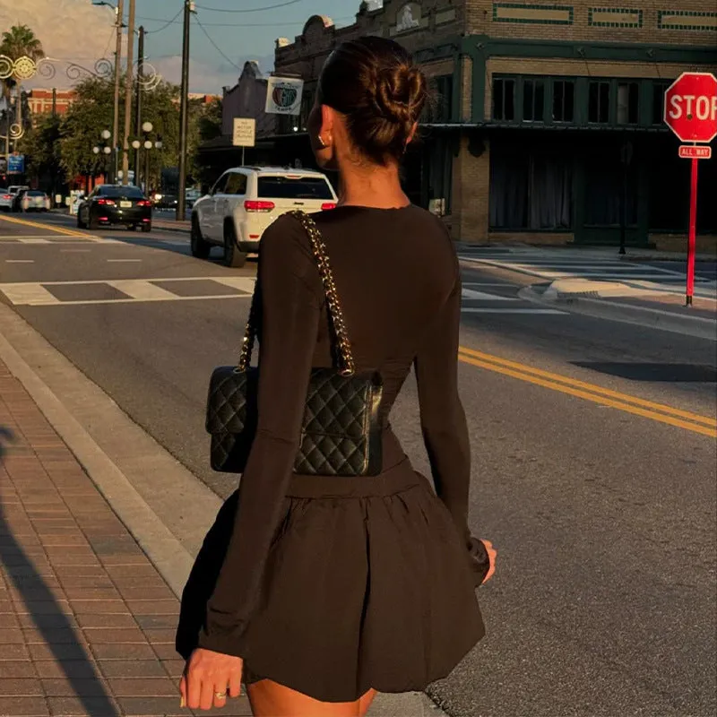 New Women's Clothing for Autumn! Solid Color Temperament Bud Skirt Strapless Long-Sleeved Slim-Fitting Dress. C-241023-5