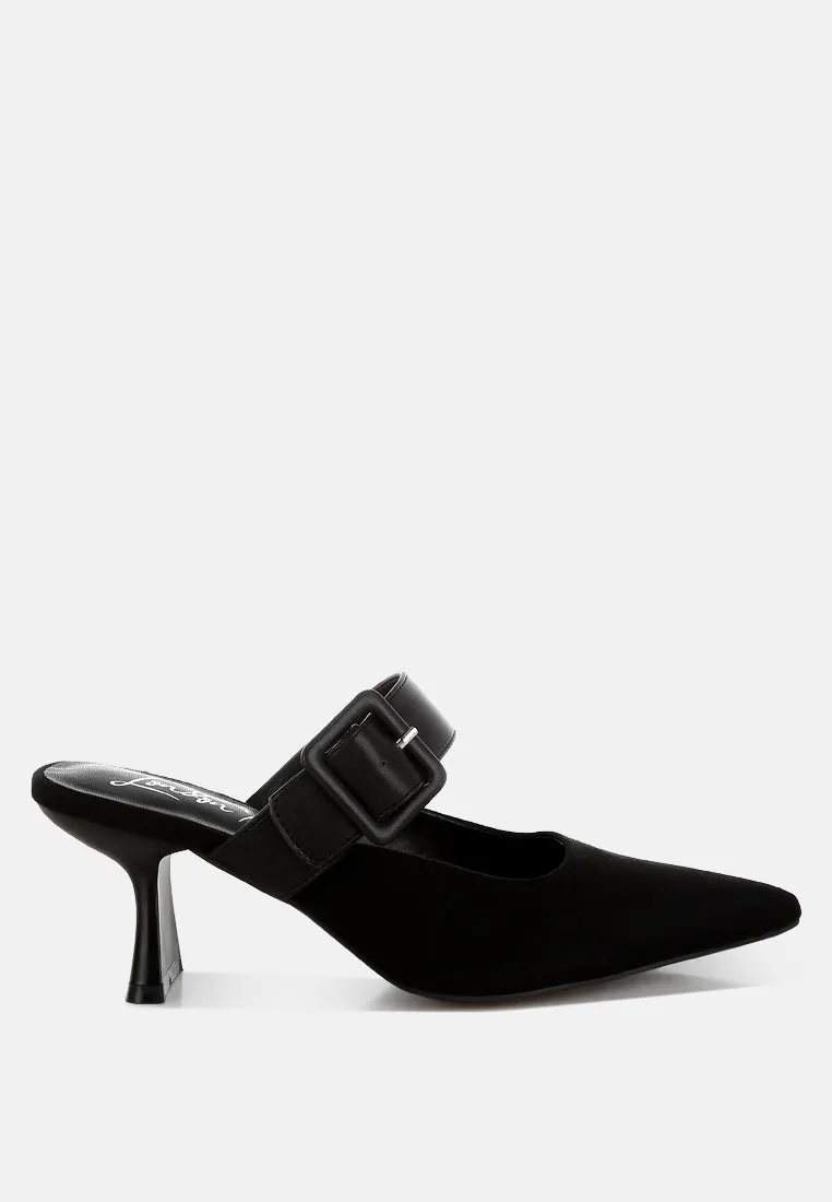 Onagra Microfiber Pointy Slip-On Mules