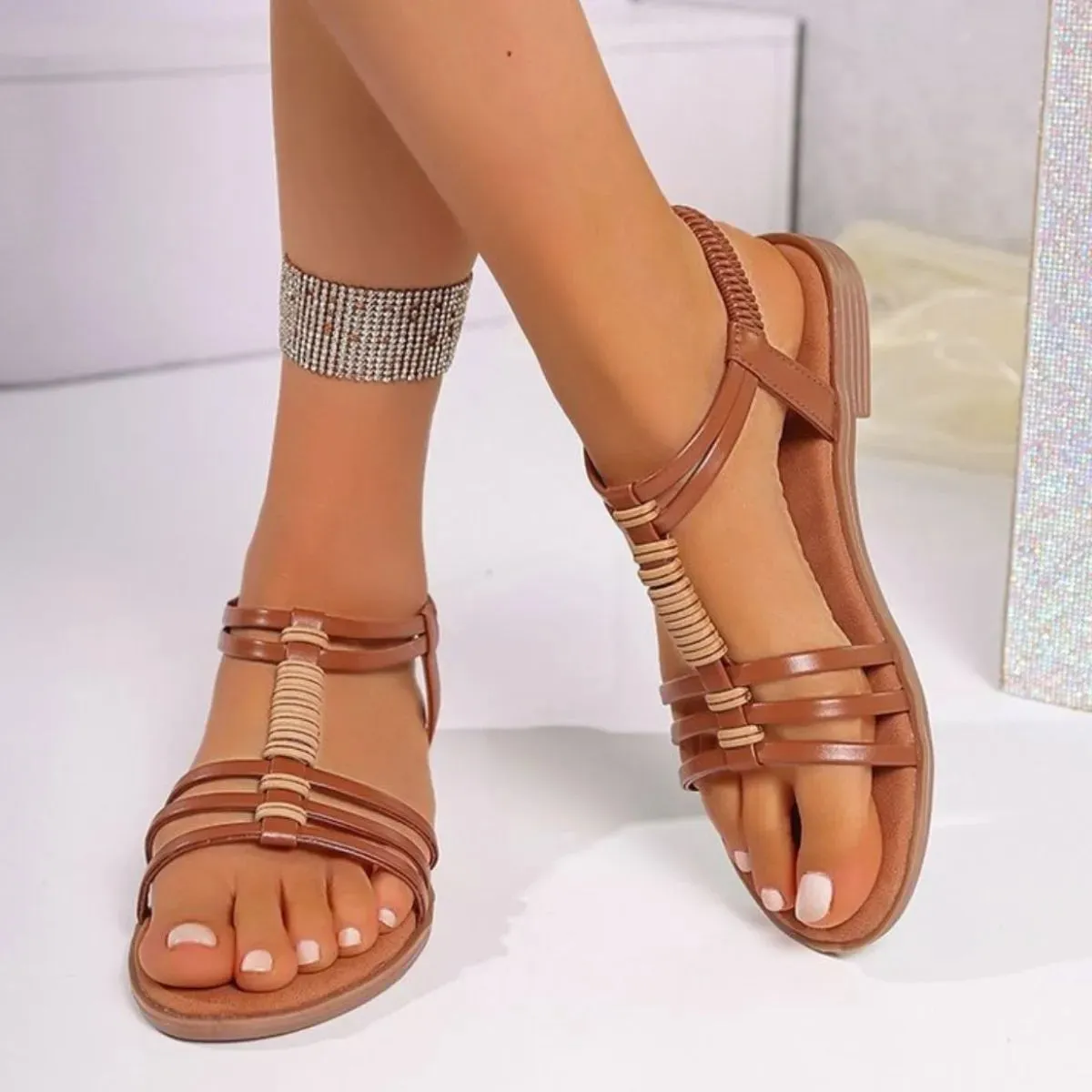 Open Toe Flats Sandals
