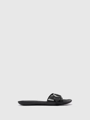 Open Toe Mules MOLY759FLY BRIDLE  BLACK