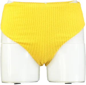 Orfila Bee Yellow High-Waisted Ribbed Bikini Bottoms UK 6