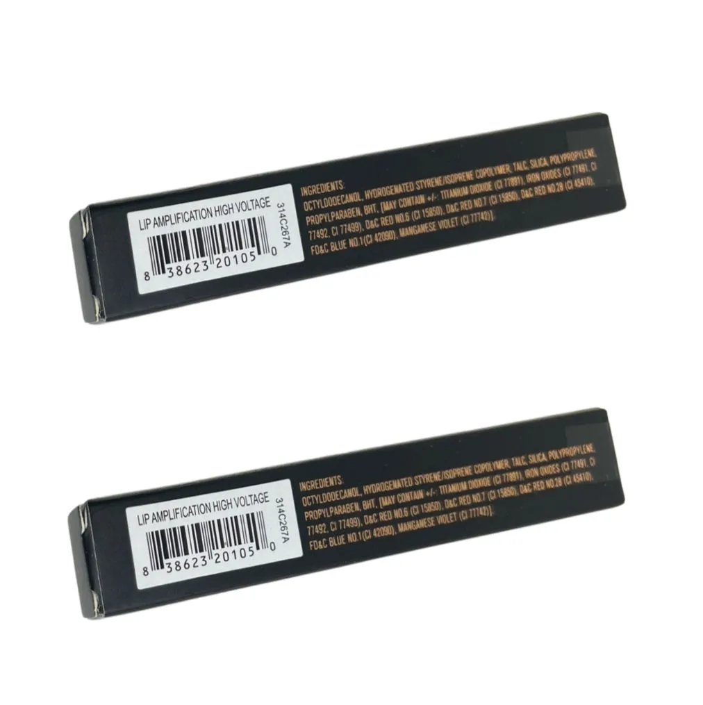Pack of 2 Makeup Revolution Beauty Lip Amplification, High Voltage