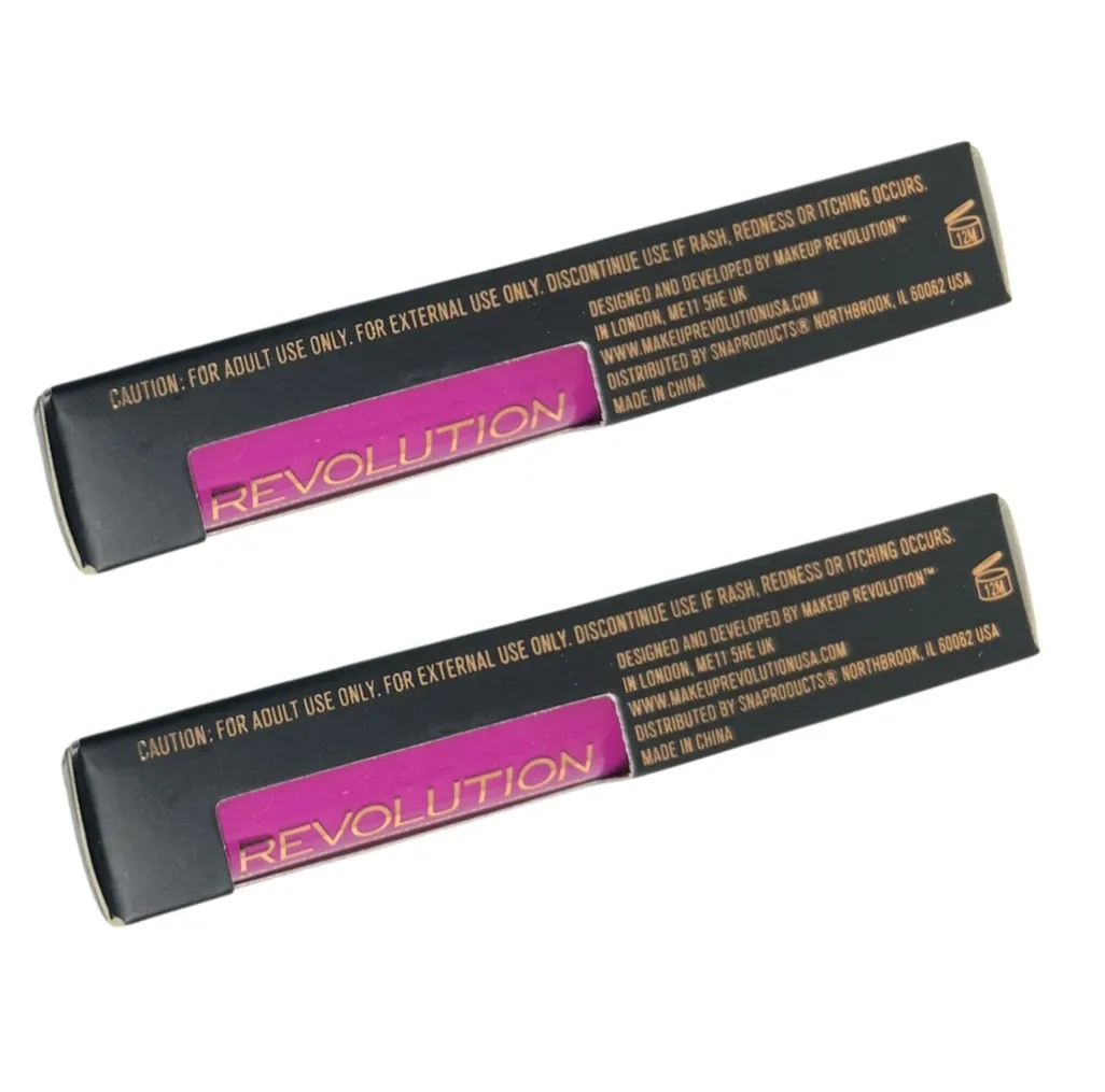 Pack of 2 Makeup Revolution Beauty Lip Amplification, High Voltage