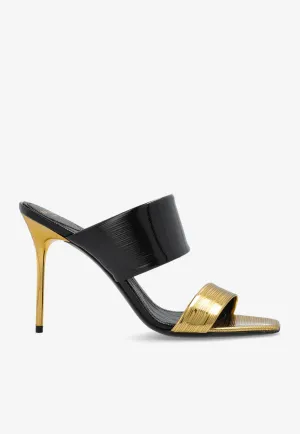 PB 95 Striped Leather Mules