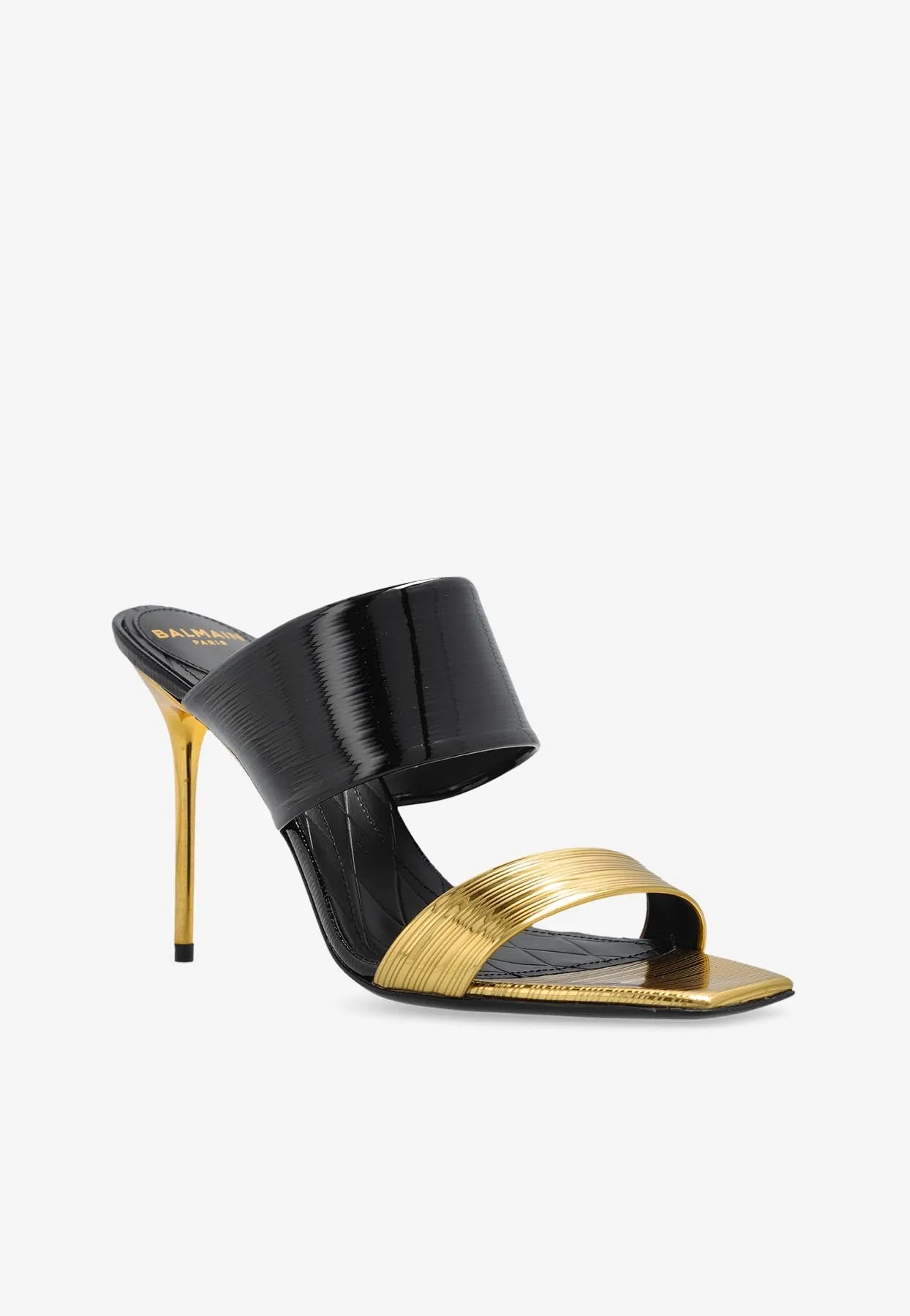 PB 95 Striped Leather Mules